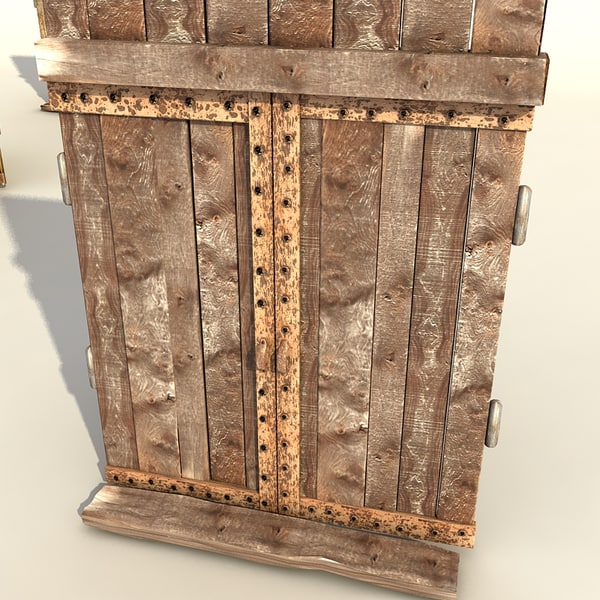 wooden door old 3d model - old wooden door textured by Litarvan
