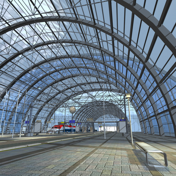 train station 3d model - Train Station by Imagework