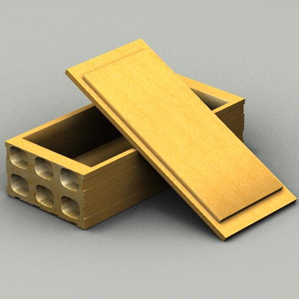 3d brick wooden box model - Wooden Brick Box by Sirren