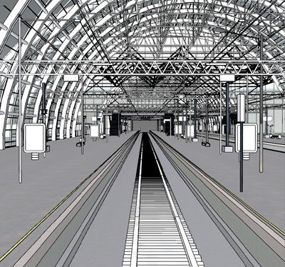 train station 3d model - Train Station by Imagework