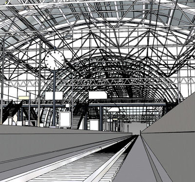 train station 3d model - Train Station by Imagework