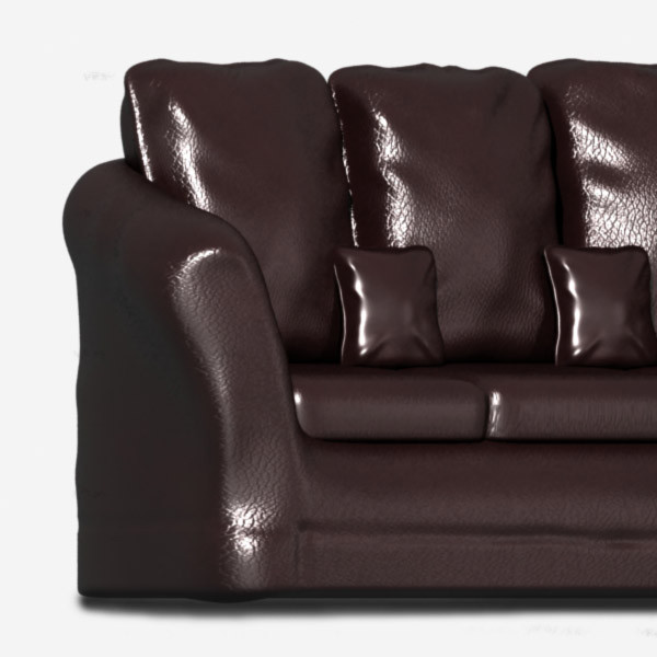 leather sofa 3d max - Leather Sofa by Interu2x