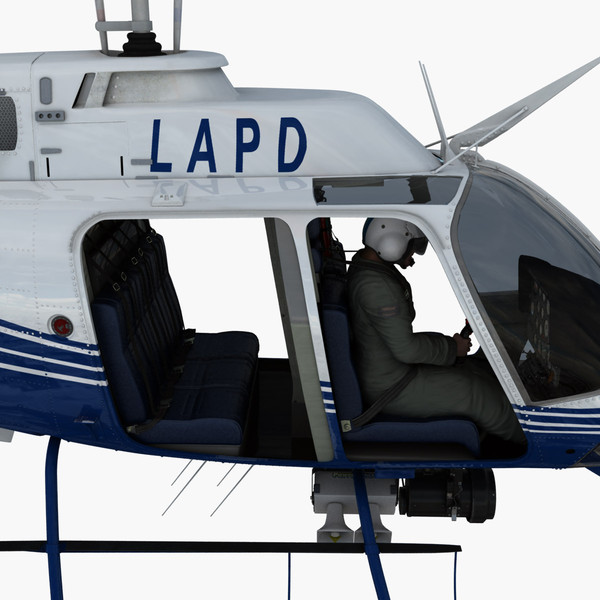 3d bell helicopter police - Bell Jetranger 206 Police Helicopter... by dynamo3D