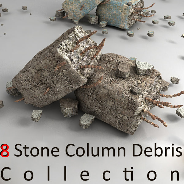 pillar debris 3d 3ds - pillar debris small (2)... by Litarvan