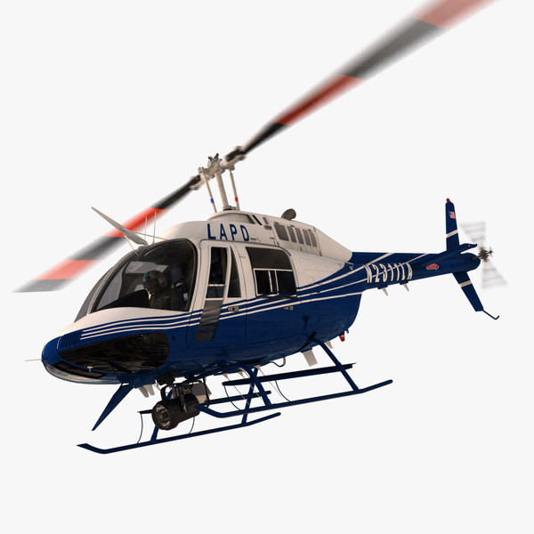 3d bell helicopter police - Bell Jetranger 206 Police Helicopter... by dynamo3D