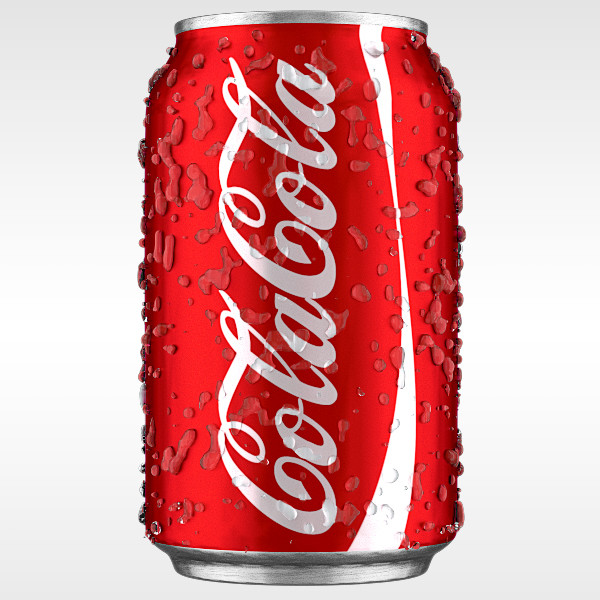 3d model of soda water drops - Soda Can With Water Drops by Marsapio
