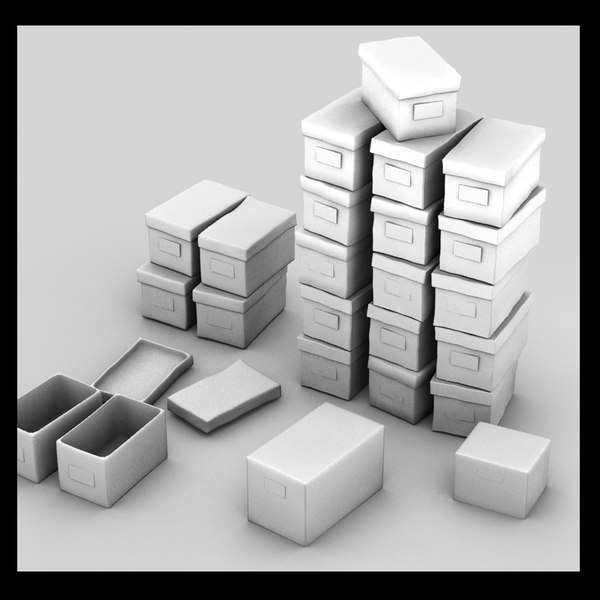 paper box cardboard 3d 3ds - cardboard paper boxes textured by Litarvan