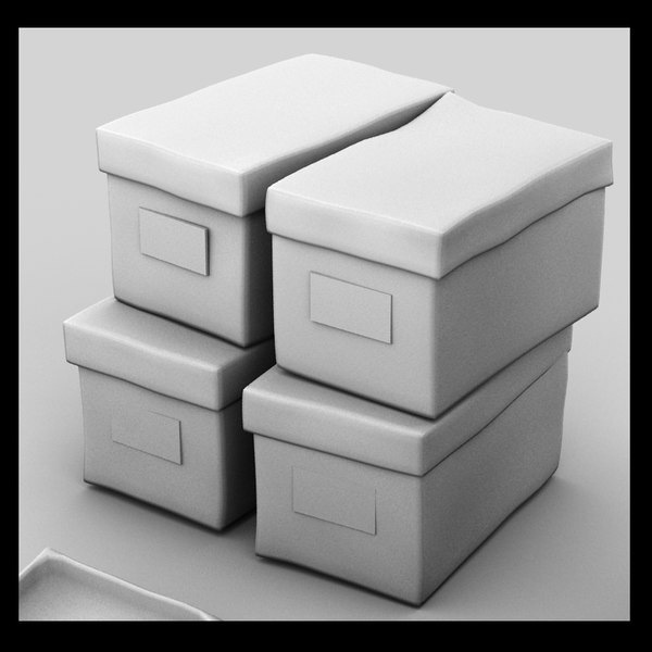 paper box cardboard 3d 3ds - cardboard paper boxes textured by Litarvan