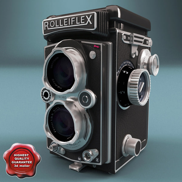3d model of antique camera rolleiflex tessar - Antique Camera Rolleiflex Tessar... by 3d_molier