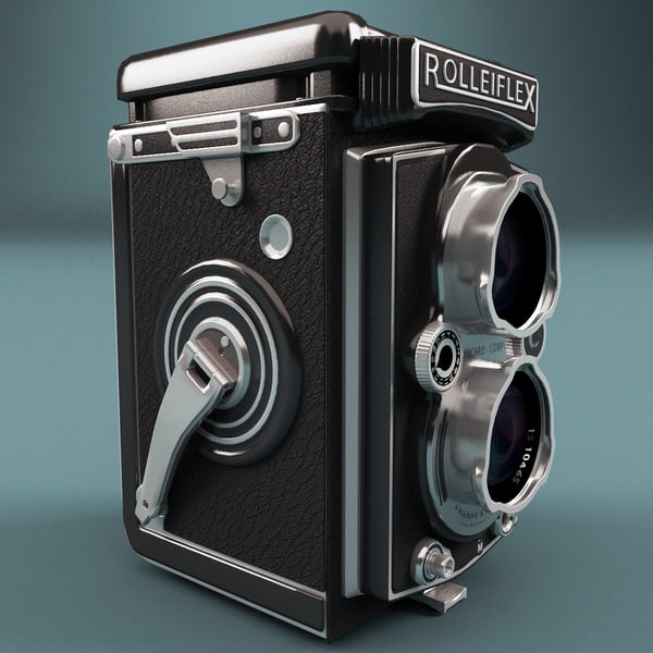 3d model of antique camera rolleiflex tessar - Antique Camera Rolleiflex Tessar... by 3d_molier