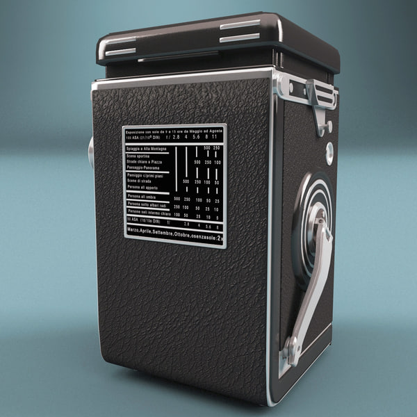 3d model of antique camera rolleiflex tessar - Antique Camera Rolleiflex Tessar... by 3d_molier