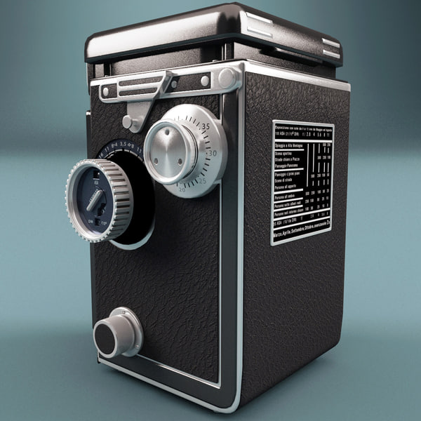 3d model of antique camera rolleiflex tessar - Antique Camera Rolleiflex Tessar... by 3d_molier