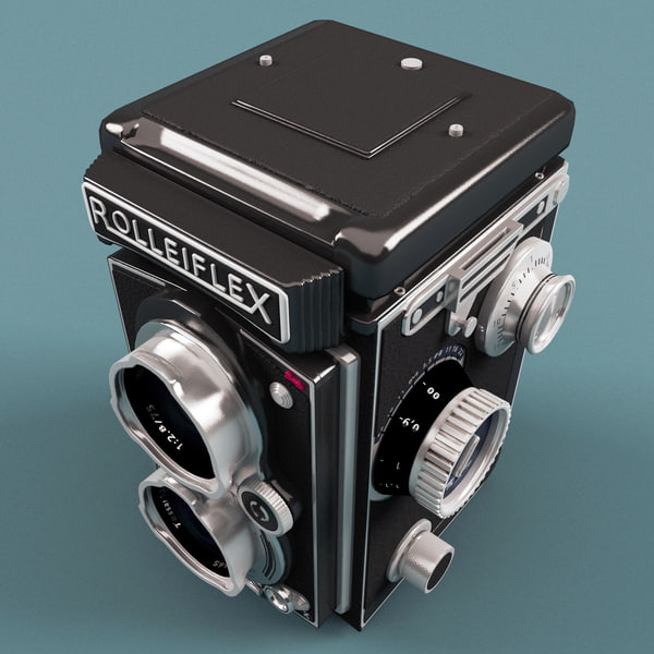 3d model of antique camera rolleiflex tessar - Antique Camera Rolleiflex Tessar... by 3d_molier