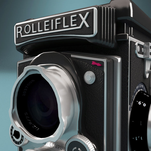 3d model of antique camera rolleiflex tessar - Antique Camera Rolleiflex Tessar... by 3d_molier