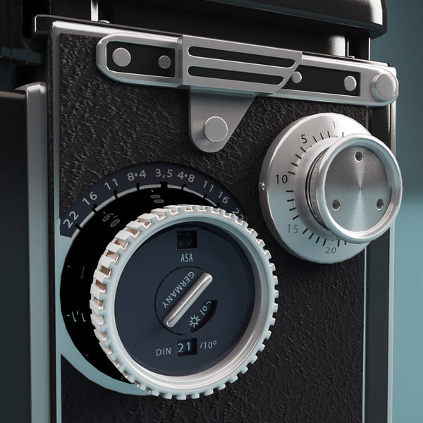 3d model of antique camera rolleiflex tessar - Antique Camera Rolleiflex Tessar... by 3d_molier