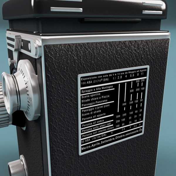 3d model of antique camera rolleiflex tessar - Antique Camera Rolleiflex Tessar... by 3d_molier