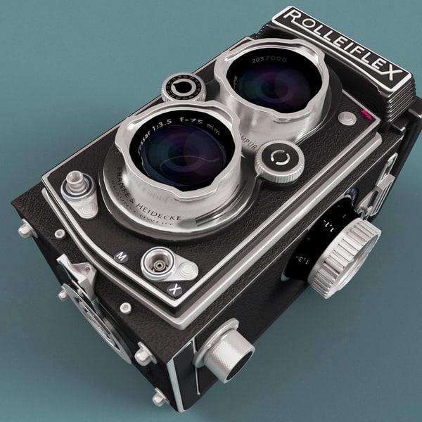 3d model of antique camera rolleiflex tessar - Antique Camera Rolleiflex Tessar... by 3d_molier