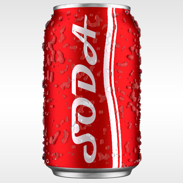 3d soda water drops - Soda Can With Water Droplets by Marsapio