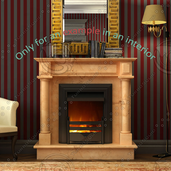 3d fireplace 50 santafe - Fireplace 50 SANTAFE by evgen1986
