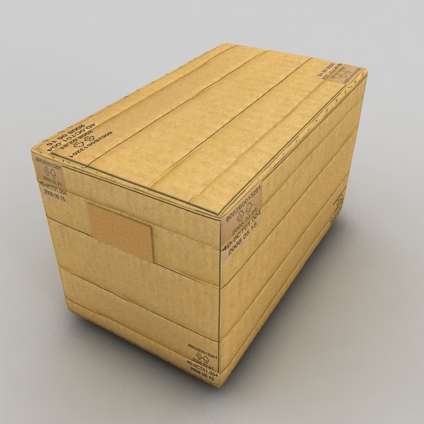 paper box cardboard 3d 3ds - cardboard paper boxes textured by Litarvan