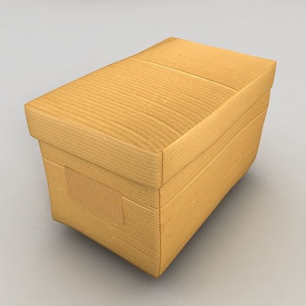 paper box cardboard 3d 3ds - cardboard paper boxes textured by Litarvan