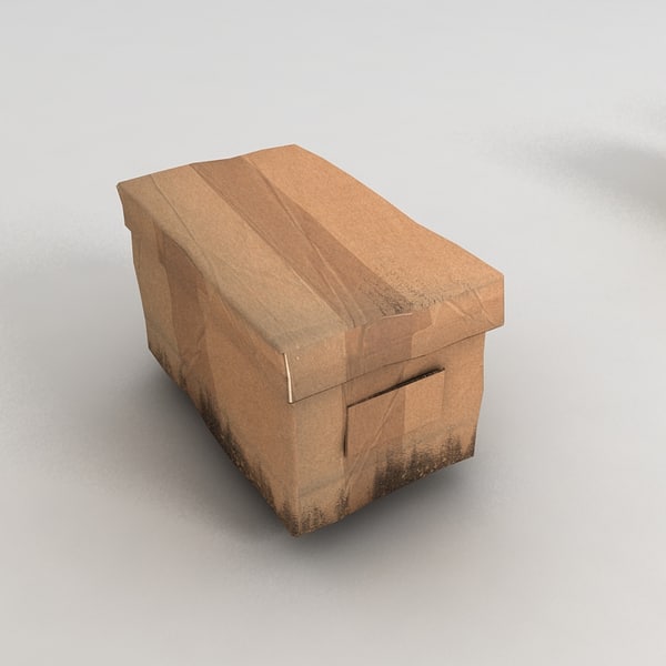 paper box cardboard 3d 3ds - cardboard paper boxes textured by Litarvan