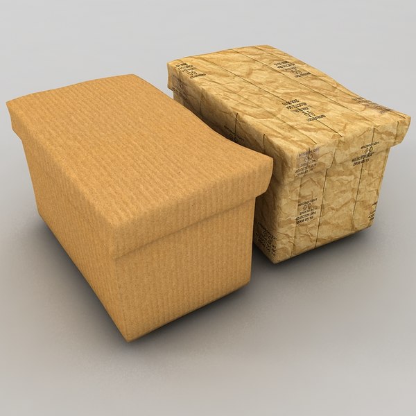 paper box cardboard 3d 3ds - cardboard paper boxes textured by Litarvan