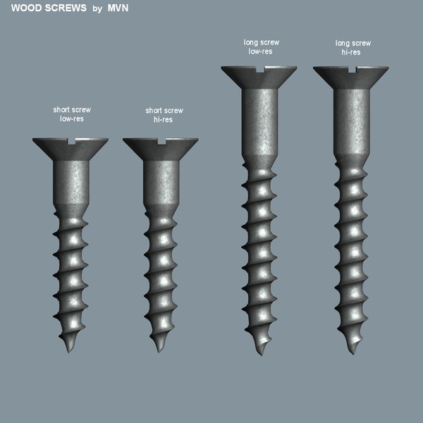wood screws 3d model - Wood Screws by mvn