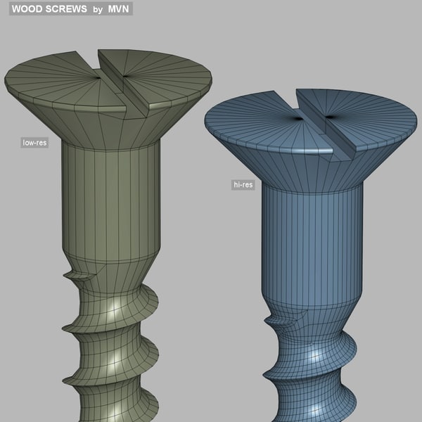 wood screws 3d model - Wood Screws by mvn