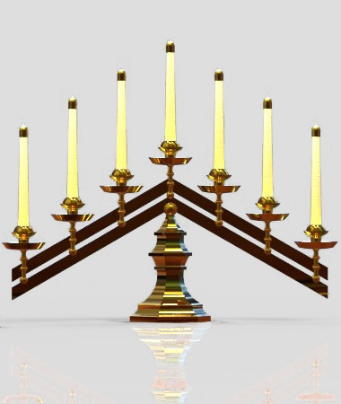 3d tiered candelabra model - Tiered Church Candles Candelabra 3D Model by MAC_MODEL