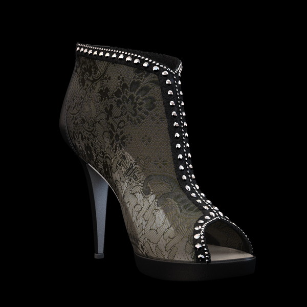 shoes caovilla lace 3d model - Caovilla - Lace Noir Shoes by marco brunori