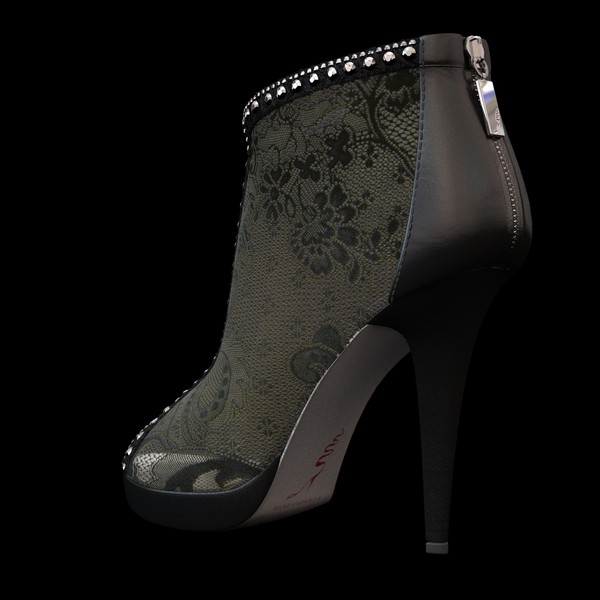 shoes caovilla lace 3d model - Caovilla - Lace Noir Shoes by marco brunori