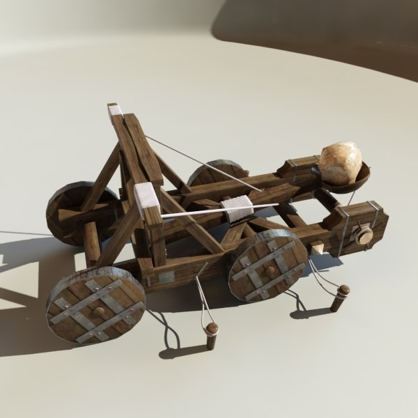 catapult artillery 3d model - Catapult Animate... by happyyyy