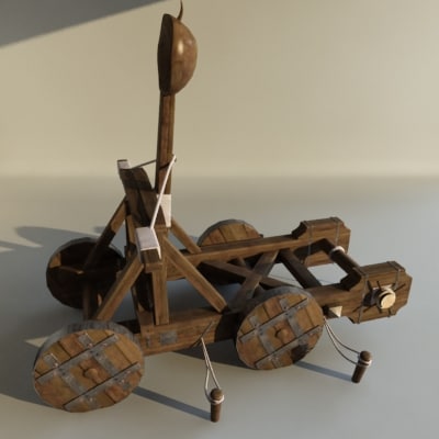 catapult artillery 3d model - Catapult Animate... by happyyyy