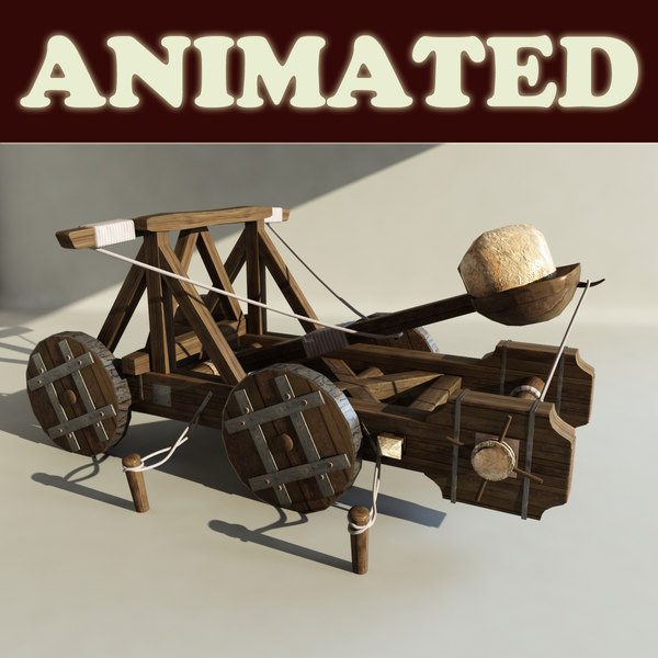 catapult artillery 3d model - Catapult Animate... by happyyyy