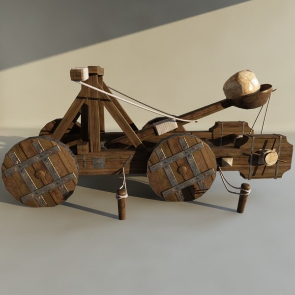 catapult artillery 3d model - Catapult Animate... by happyyyy