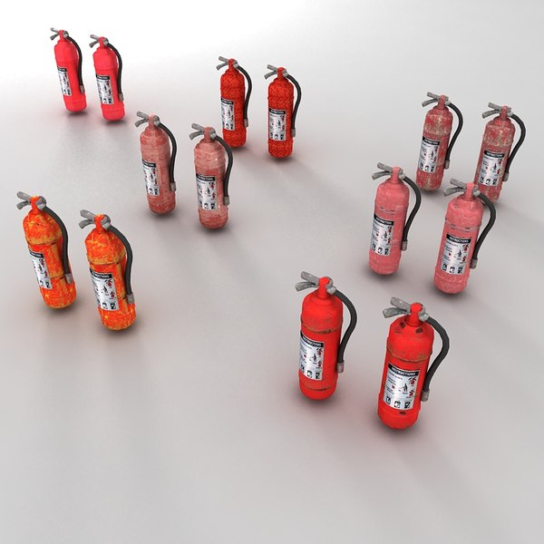 3d extinguisher model - fire extinguishers textured by Litarvan