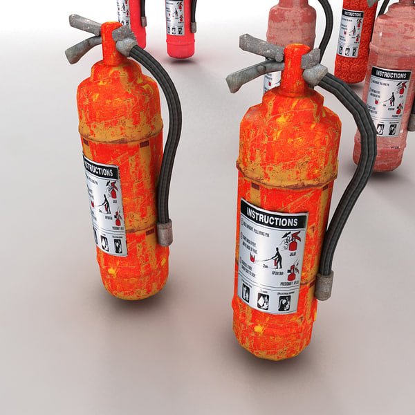 3d extinguisher model - fire extinguishers textured by Litarvan
