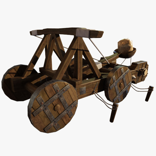 catapult artillery 3d model - Catapult Animate... by happyyyy