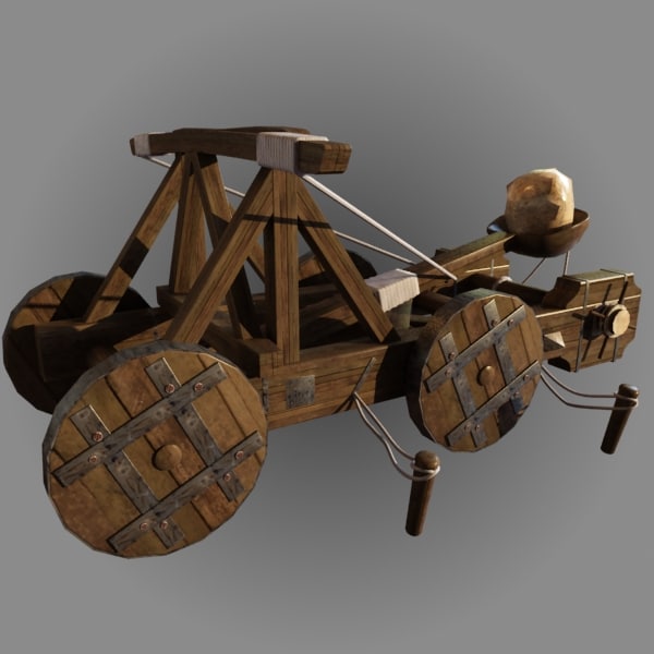 catapult artillery 3d model - Catapult Animate... by happyyyy