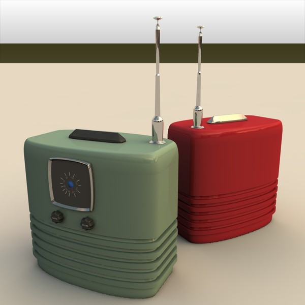 obj retro table radio - Antique Retro Table Radio by MP Design