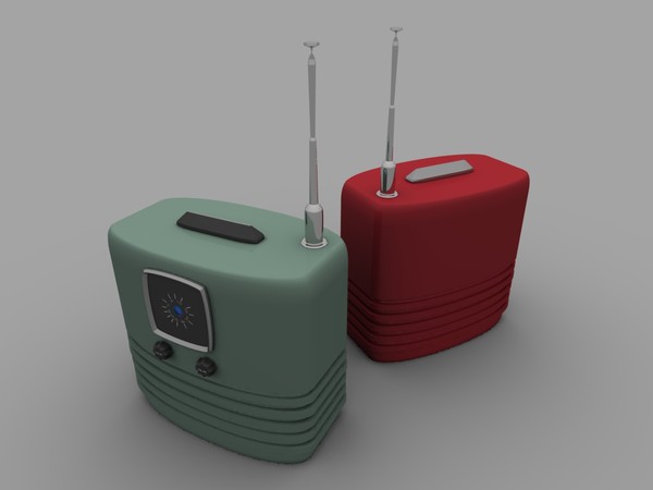 obj retro table radio - Antique Retro Table Radio by MP Design