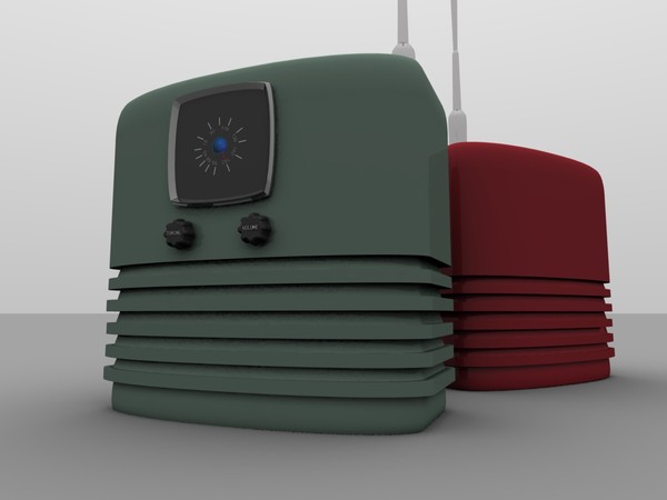 obj retro table radio - Antique Retro Table Radio by MP Design