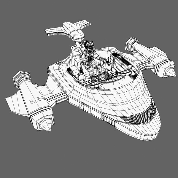 3d model sci-fi glider - Glider A - Complete by Tschirner