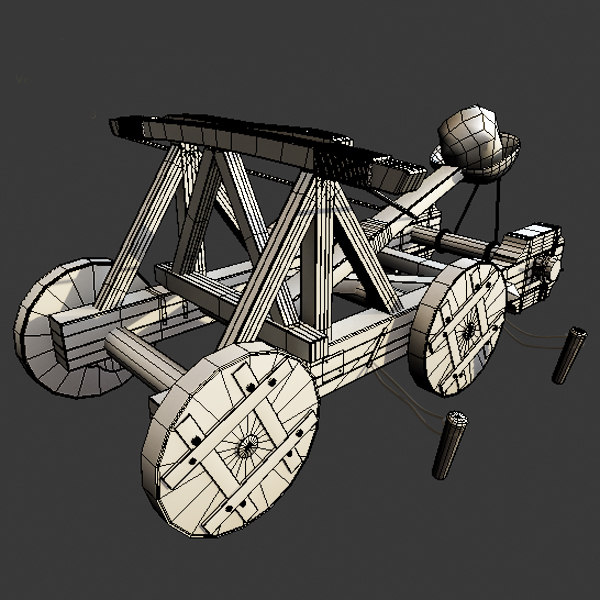 catapult artillery 3d model - Catapult Animate... by happyyyy