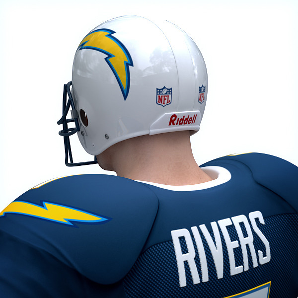 rigged san diego chargers 3d model - NFL Player San Diego Chargers Rigged by cgshape