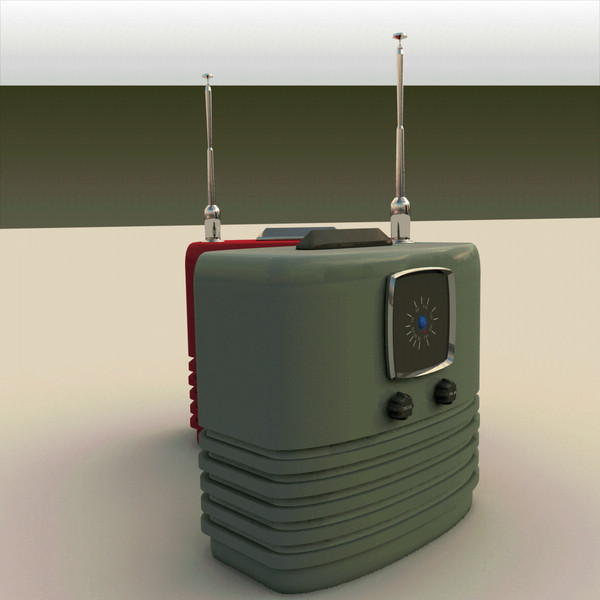 obj retro table radio - Antique Retro Table Radio by MP Design