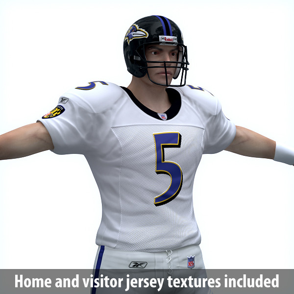 3d rigged baltimore ravens nfl player model - NFL Player Baltimore Ravens Rigged by cgshape