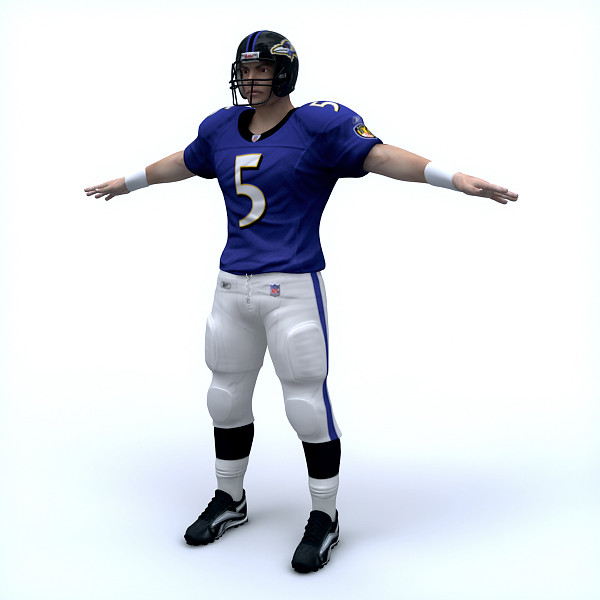 3d rigged baltimore ravens nfl player model - NFL Player Baltimore Ravens Rigged by cgshape