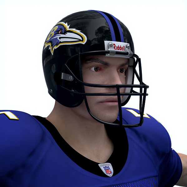 3d rigged baltimore ravens nfl player model - NFL Player Baltimore Ravens Rigged by cgshape